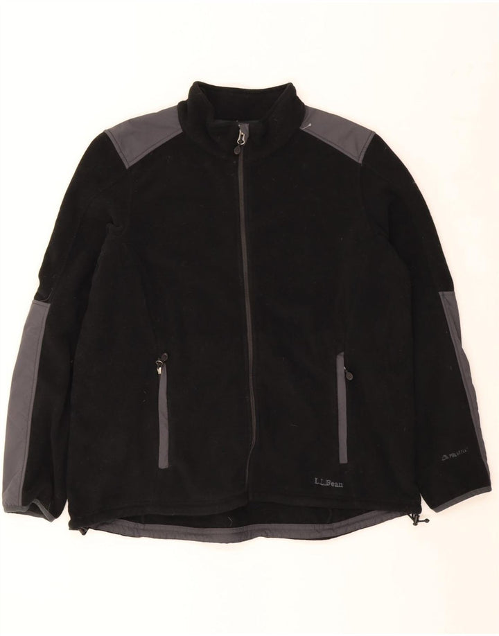 L.L.BEAN Mens Fleece Jacket UK 42 XL Black Colourblock Polyester Vintage L.L.Bean and Second-Hand L.L.Bean from Messina Hembry 