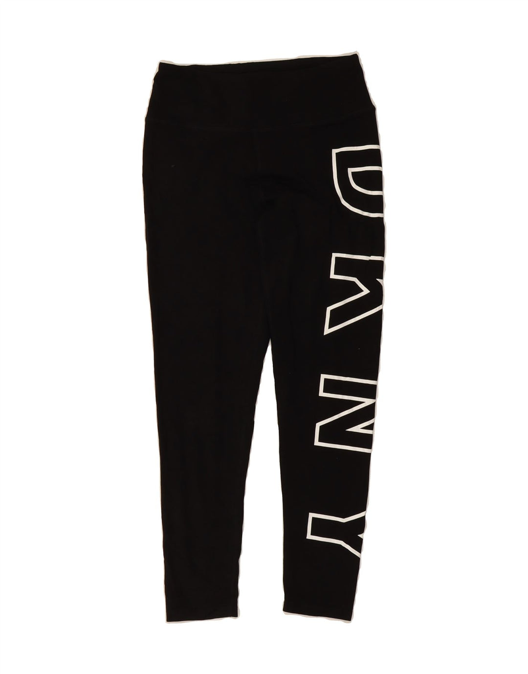 DKNY Womens Graphic Leggings UK 8 Small  Black Cotton Vintage Dkny and Second-Hand Dkny from Messina Hembry 
