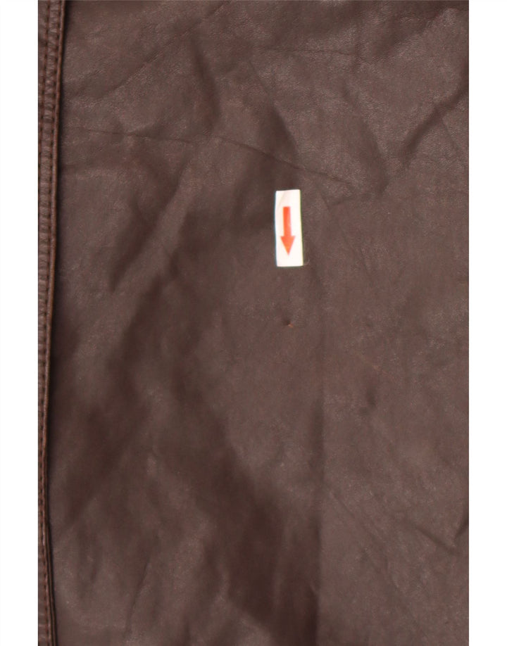 Palton din piele vintage pentru femei UK 12 maro mediu