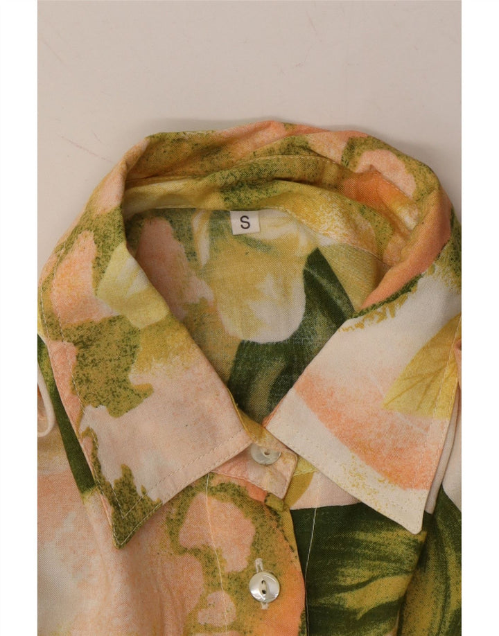 Cămașă VINTAGE pentru femei UK 10 Small Yellow Floral