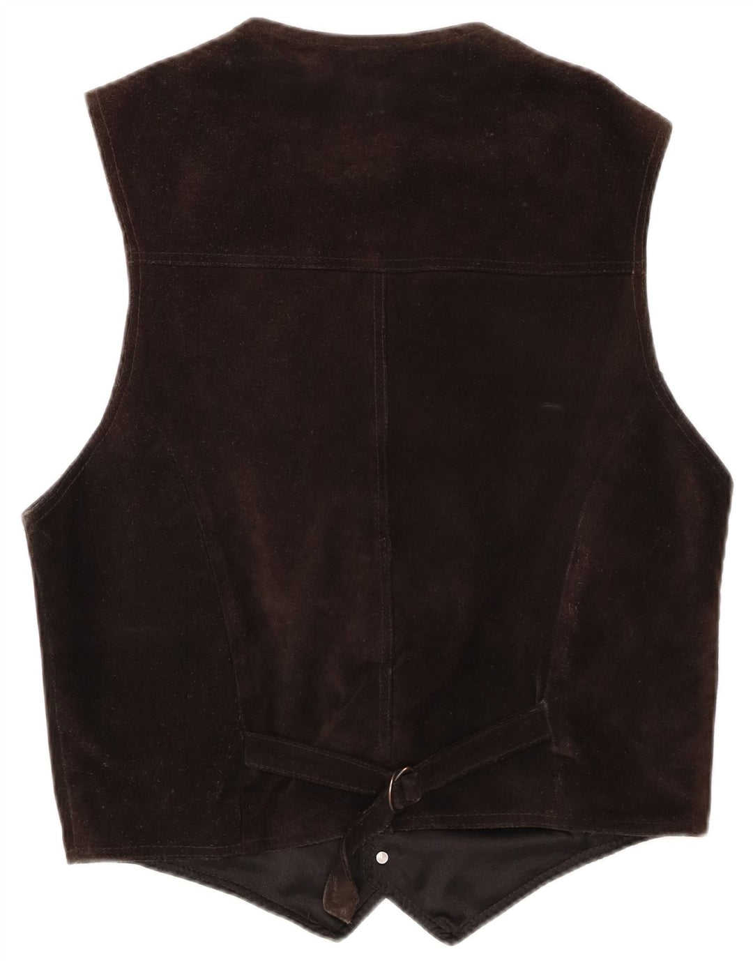 Vestă vintage bărbătească din piele intoarsa EU 48 maro mediu din piele