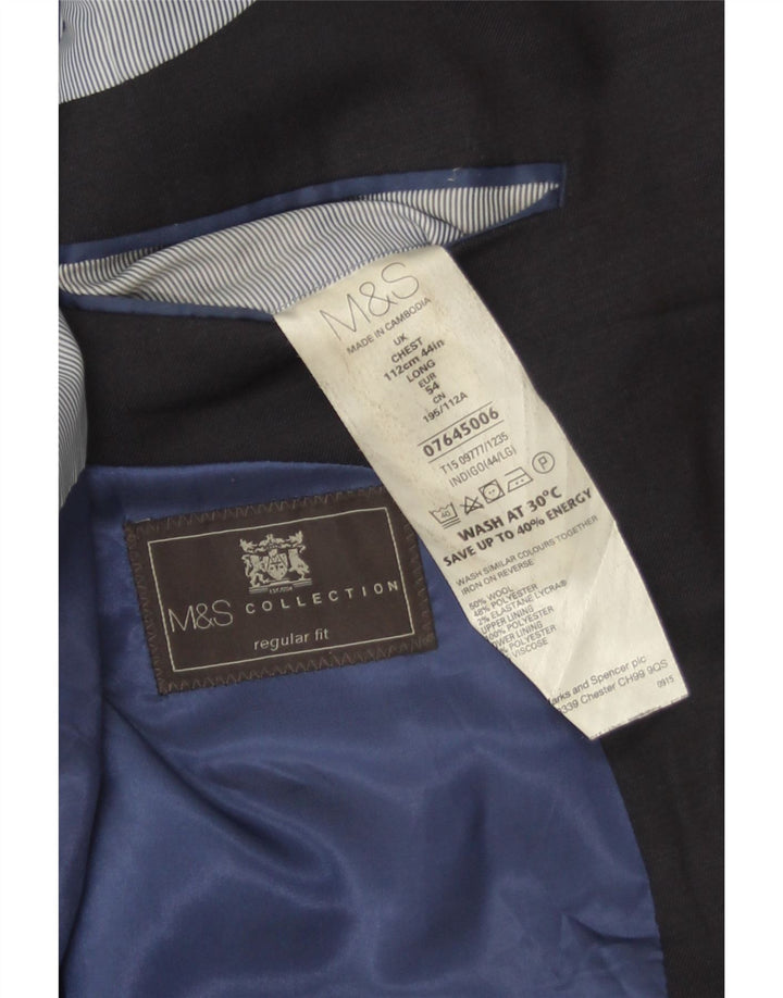 Blazer pentru bărbați Marks & Spencer, cu 2 nasturi, cu ajustare normală, EU 54 XL, bleumarin