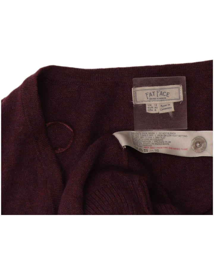 Pulover cardigan pentru femei Fat Face UK 12 Medium Burgundy Lână