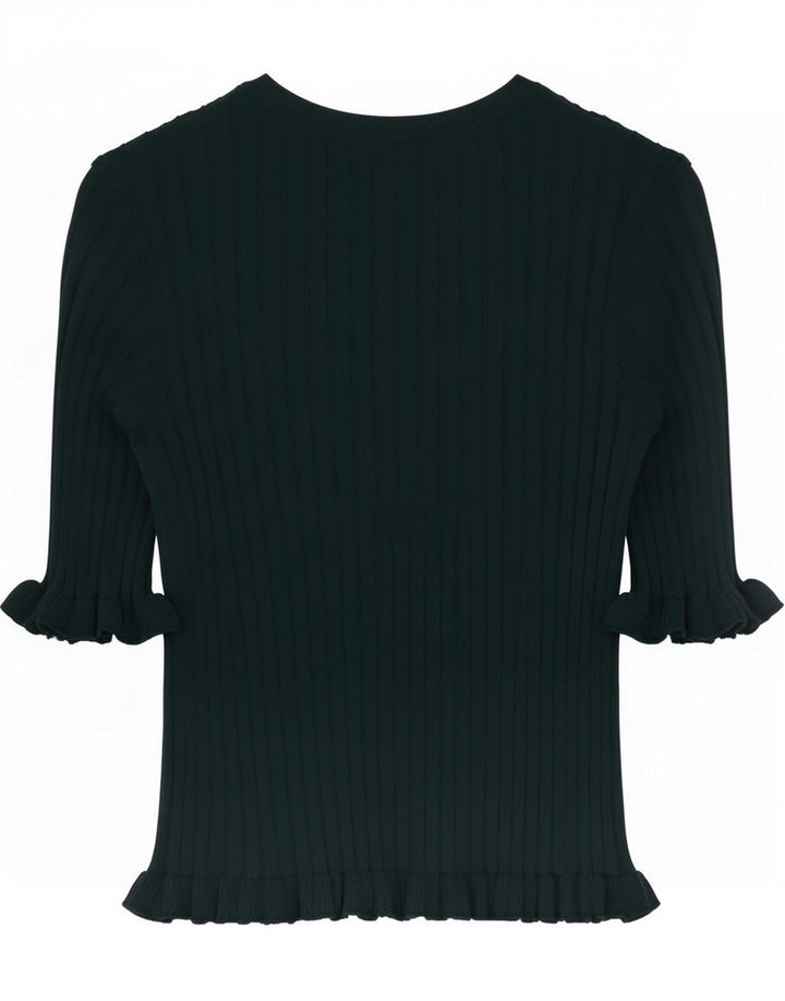 Bluză Crop Top Femei Zara UK 8 Small Green Viscose