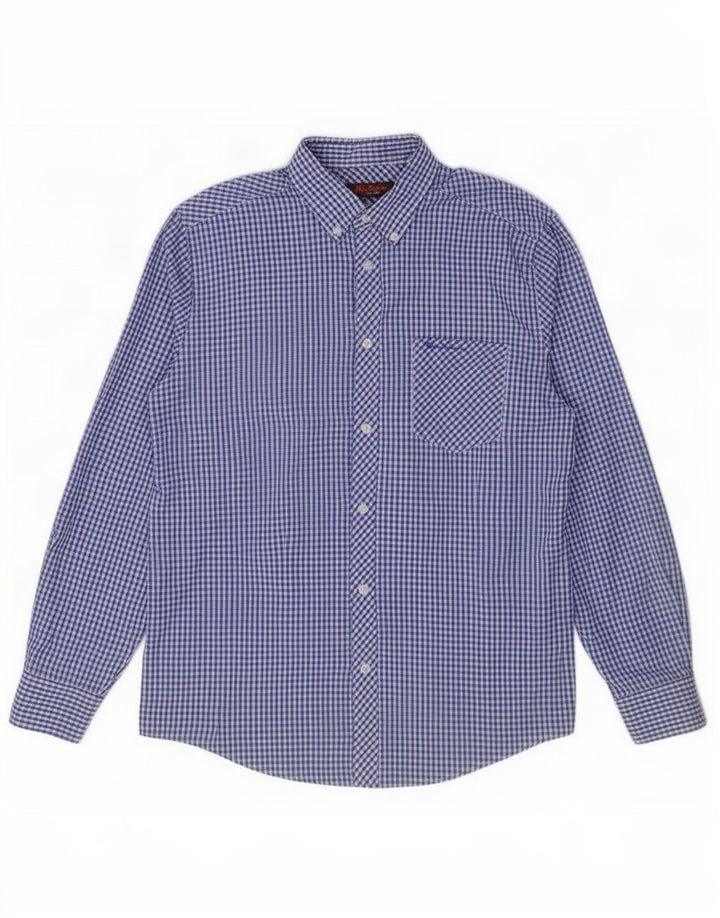 Cămașă pentru bărbați Ben Sherman, din bumbac vichy albastru mediu