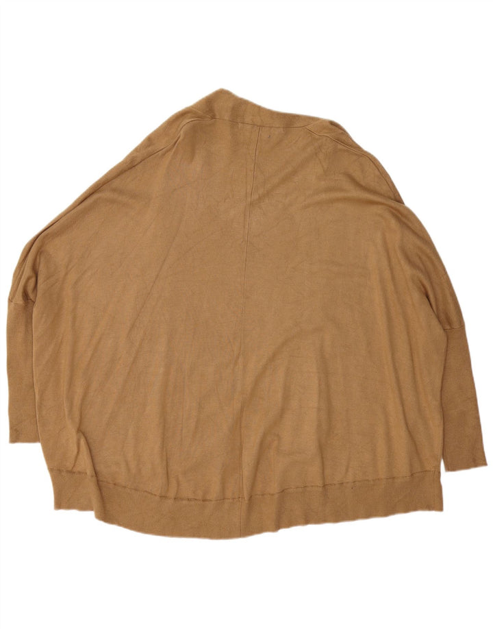 Pulover cardigan deschis supradimensionat pentru femei Zara UK 14 maro mediu