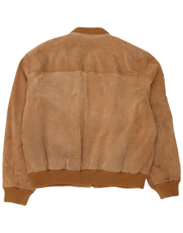 Jachetă vintage pentru bărbați din piele intoarsa UK 42 2XL din piele bej