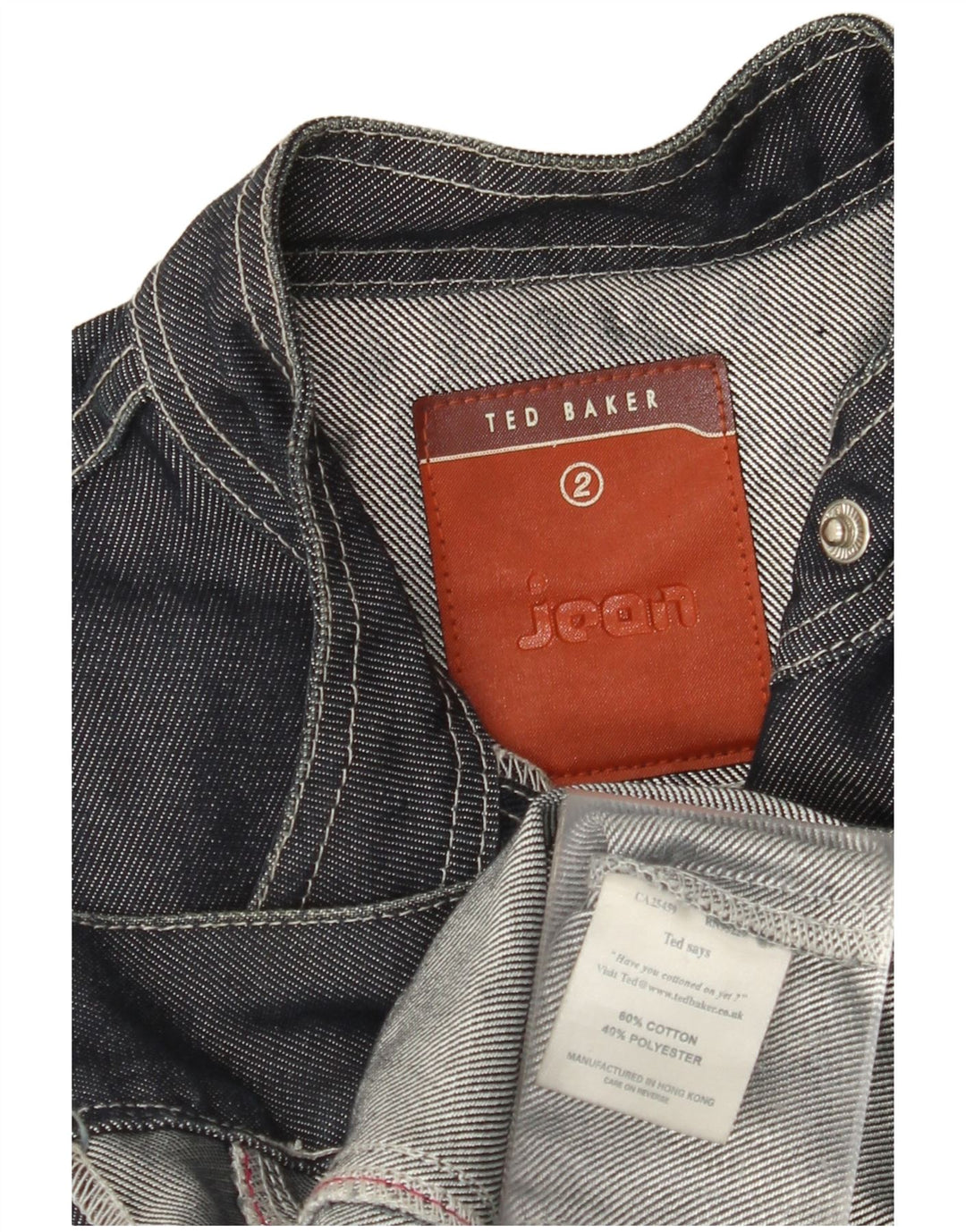 Jachetă de denim crop TED BAKER pentru femei, mărimea 2, bumbac gri mic