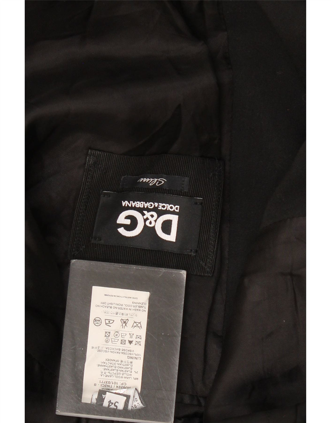 Jachetă pentru bărbați Dolce & Gabbana subțire cu 2 nasturi IT 54 2XL Lână neagră