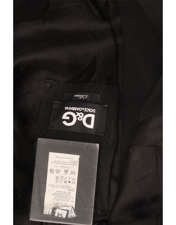 Jachetă pentru bărbați Dolce & Gabbana subțire cu 2 nasturi IT 54 2XL Lână neagră