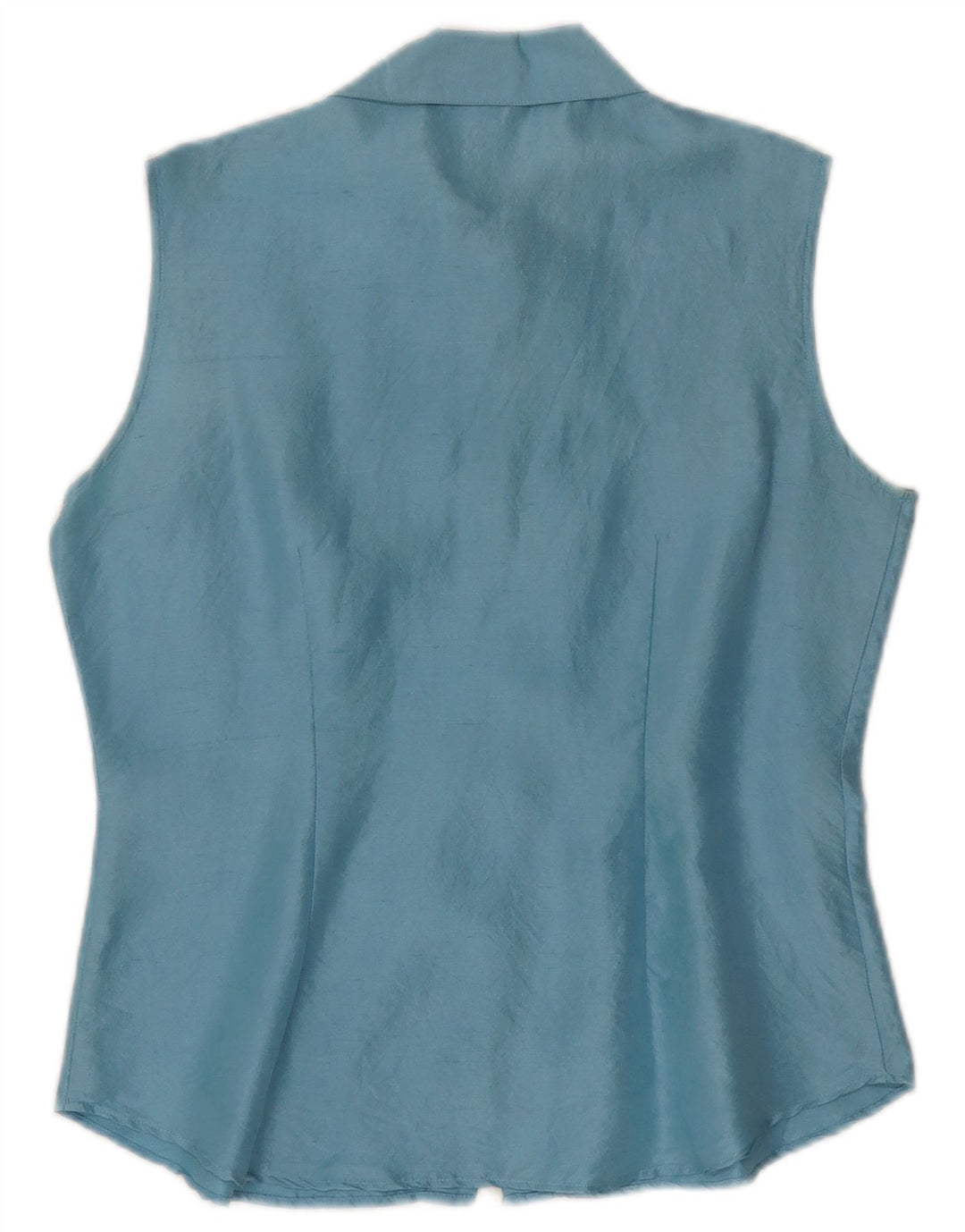 Bluză cămașă fără mâneci pentru femei Project UK 10 Small Blue Silk