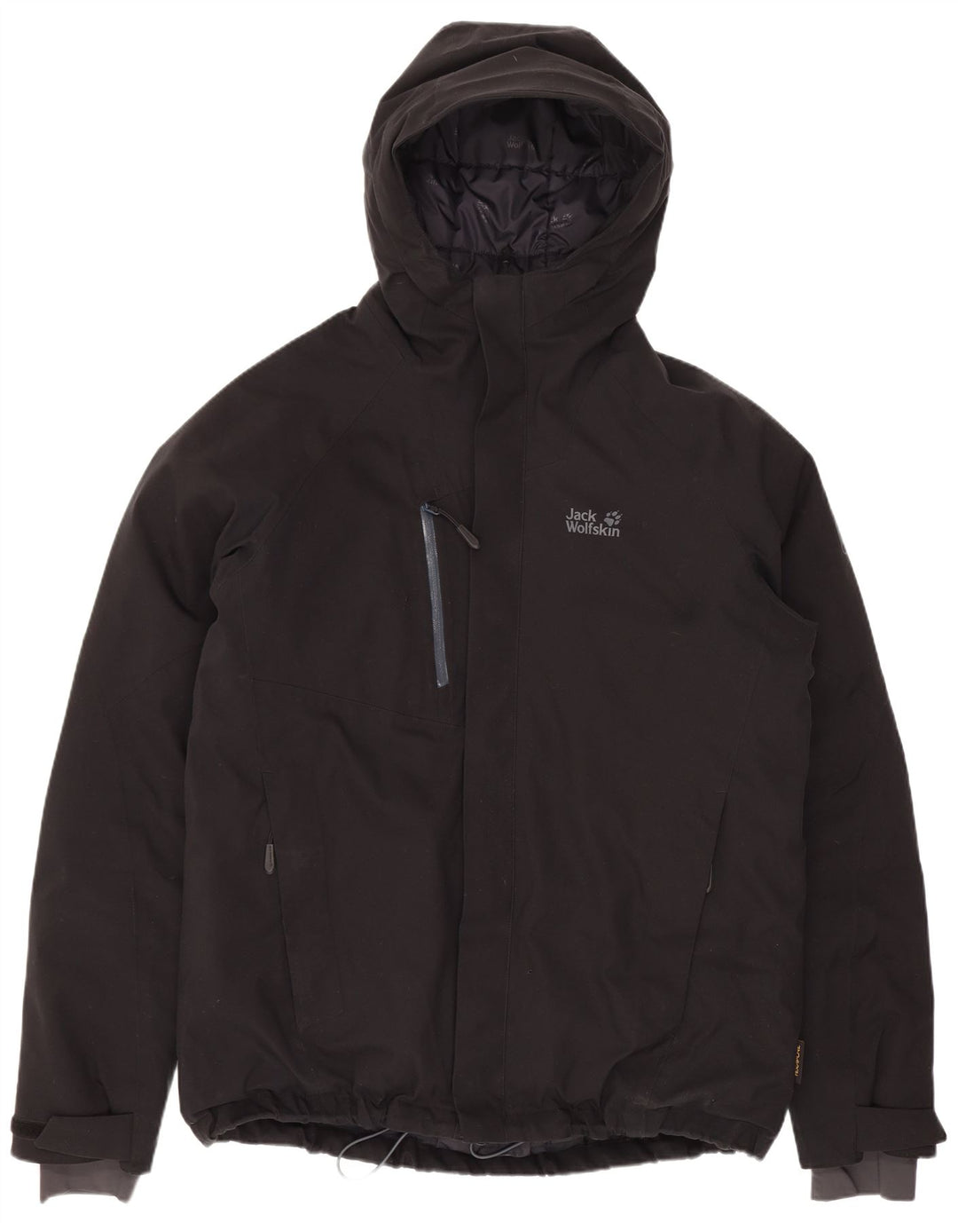 Jack Wolfskin Jachetă căptușită cu glugă pentru bărbați UK 40 Poliester negru mare