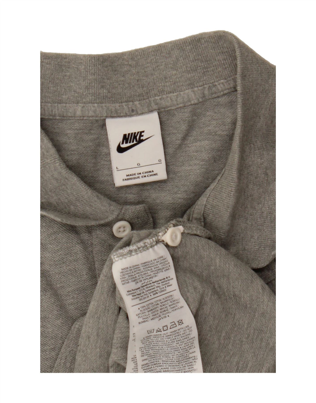 NIKE Mens Polo Shirt Large Grey Cotton Vintage Nike and Second-Hand Nike from Messina Hembry 