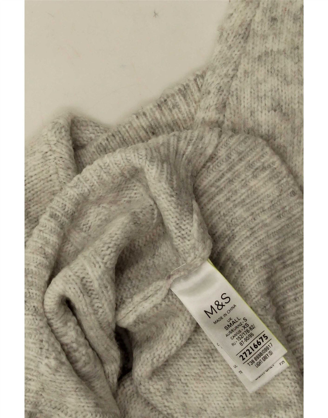Pulover cu gât polo Marks & Spencer pentru bărbați, mic, gri, pete acrilic