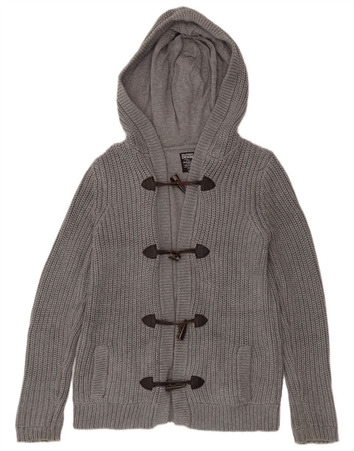 Pulover cardigan cu glugă pentru bărbați Tommy Hilfiger, bumbac gri mediu