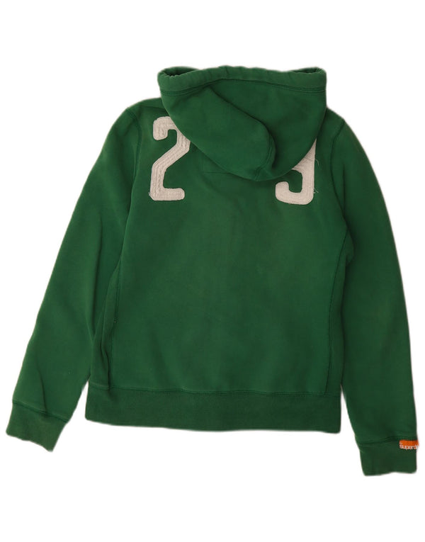 Pulover Superdry pentru damă, cu fermoar și grafic, bumbac verde mare UK 16