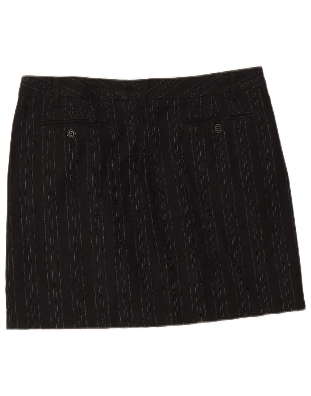 Fusta mini Benetton pentru femei IT 42 Medium W32 Lână virgină cu dungi negre