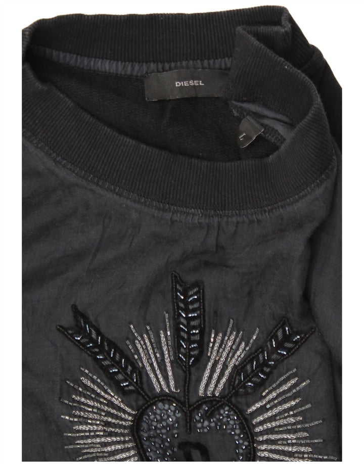 Pulover cu grafic pentru femei Diesel UK 14 Large Negru