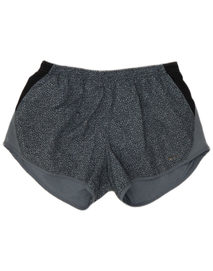 Pantaloni scurti sport NIKE Dri Fit pentru femei UK 12 Medium Blue Colorblock Poliester