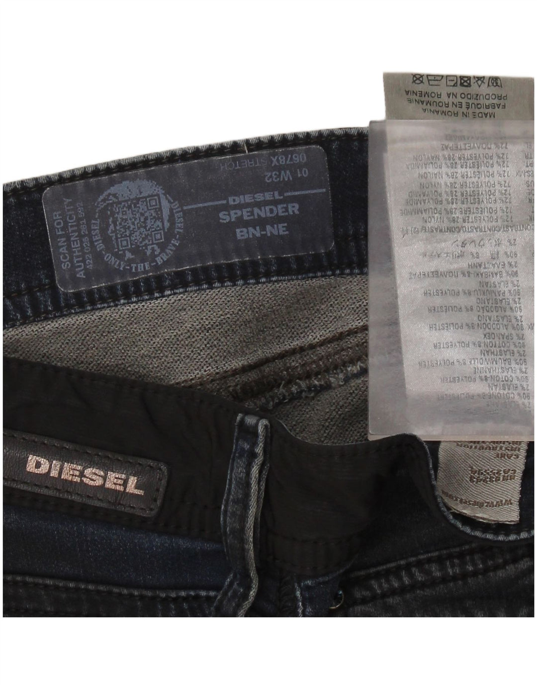Blugi pentru bărbați DIESEL Spender skinny W32 L30 Bumbac albastru