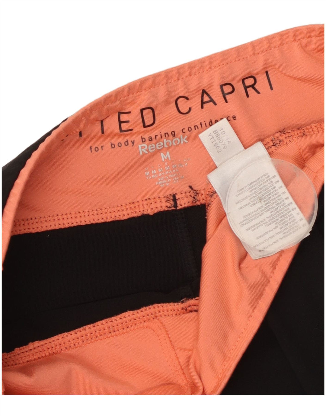 Leggings Capri pentru femei Reebok UK 14 Poliester mediu negru