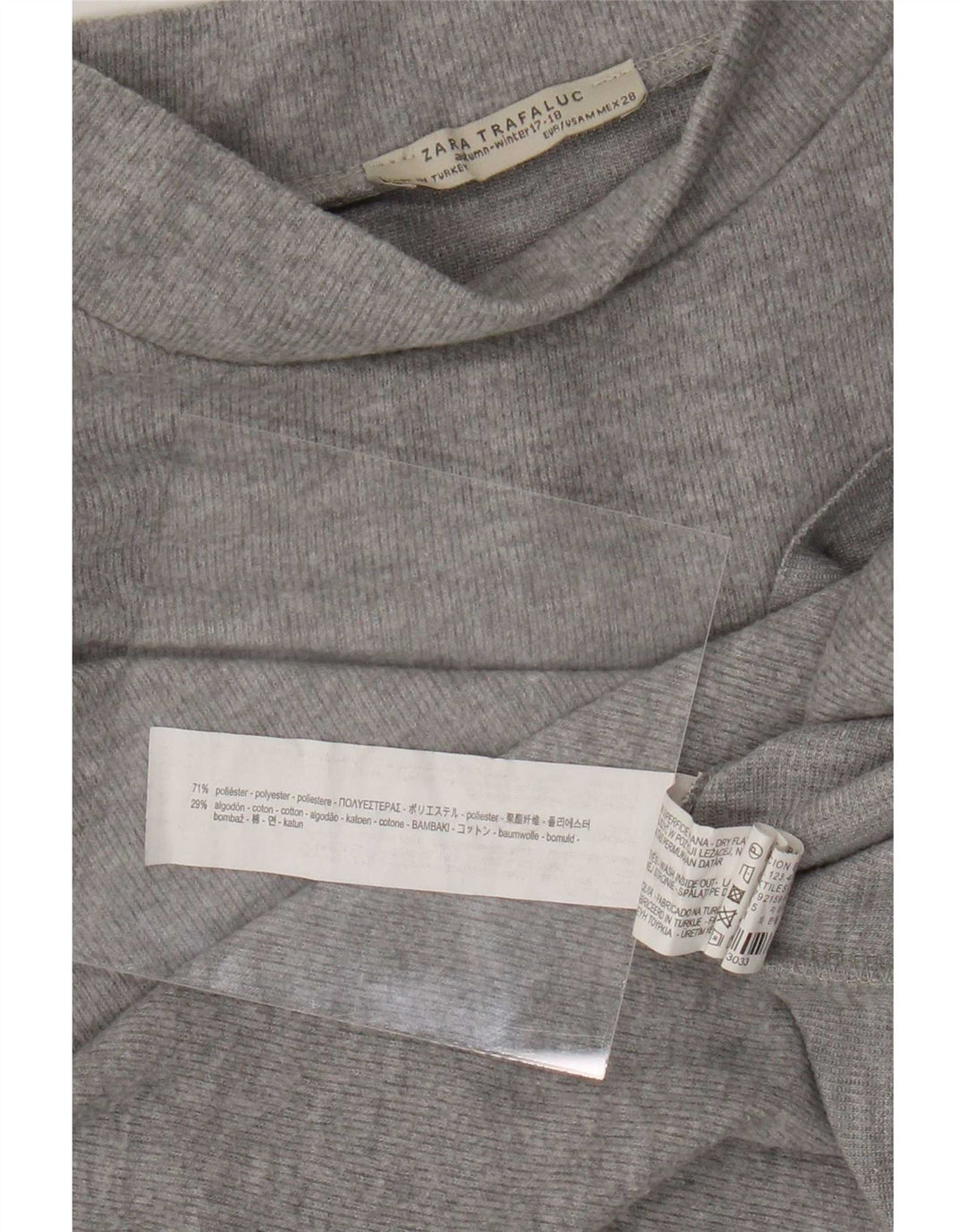 Tricou pentru femei Zara Trafaluc Crop Top UK 14 Medium Gri Poliester