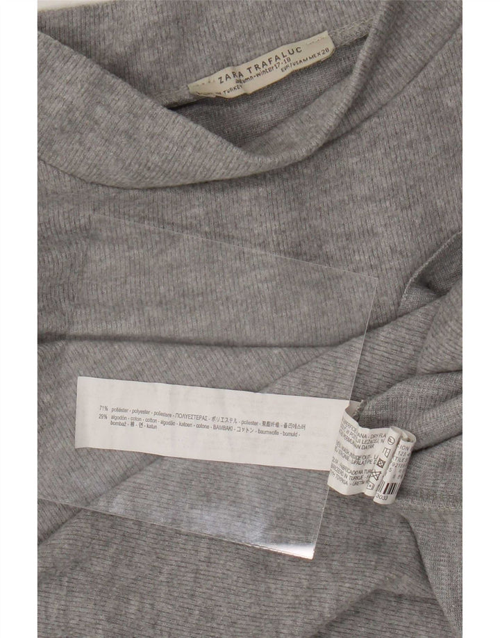Tricou pentru femei Zara Trafaluc Crop Top UK 14 Medium Gri Poliester