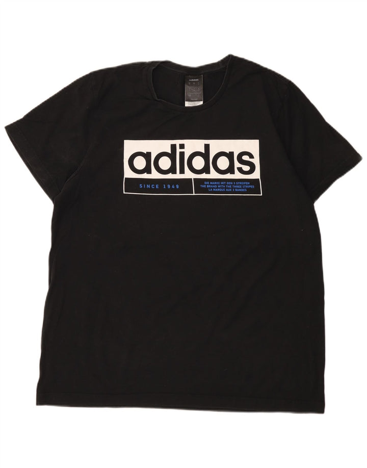 Tricou grafic Adidas pentru bărbați Top mediu negru bumbac