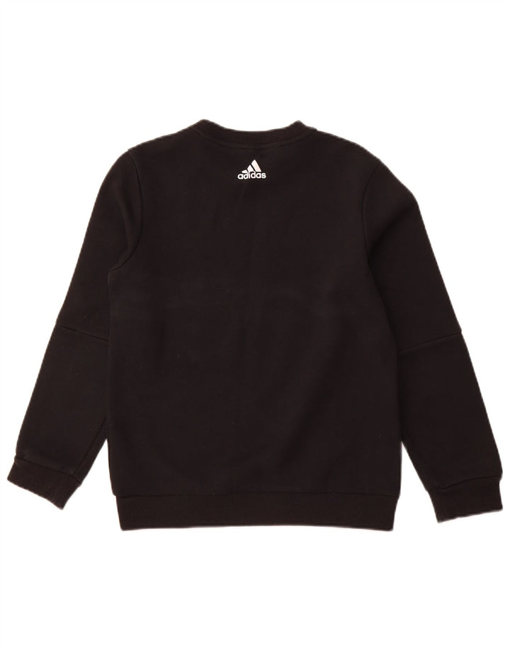 Pulover ADIDAS pentru băieți, cu grafică, 11-12 ani, bumbac negru color bloc