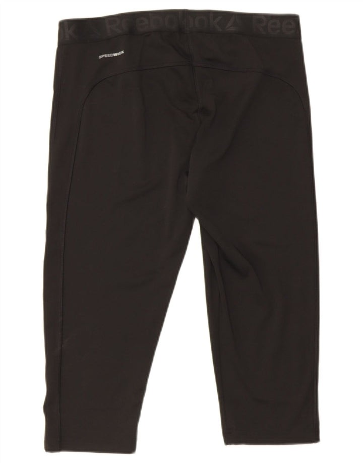 Leggings Capri pentru femei Reebok Marea Britanie 16/18 Poliester negru mare