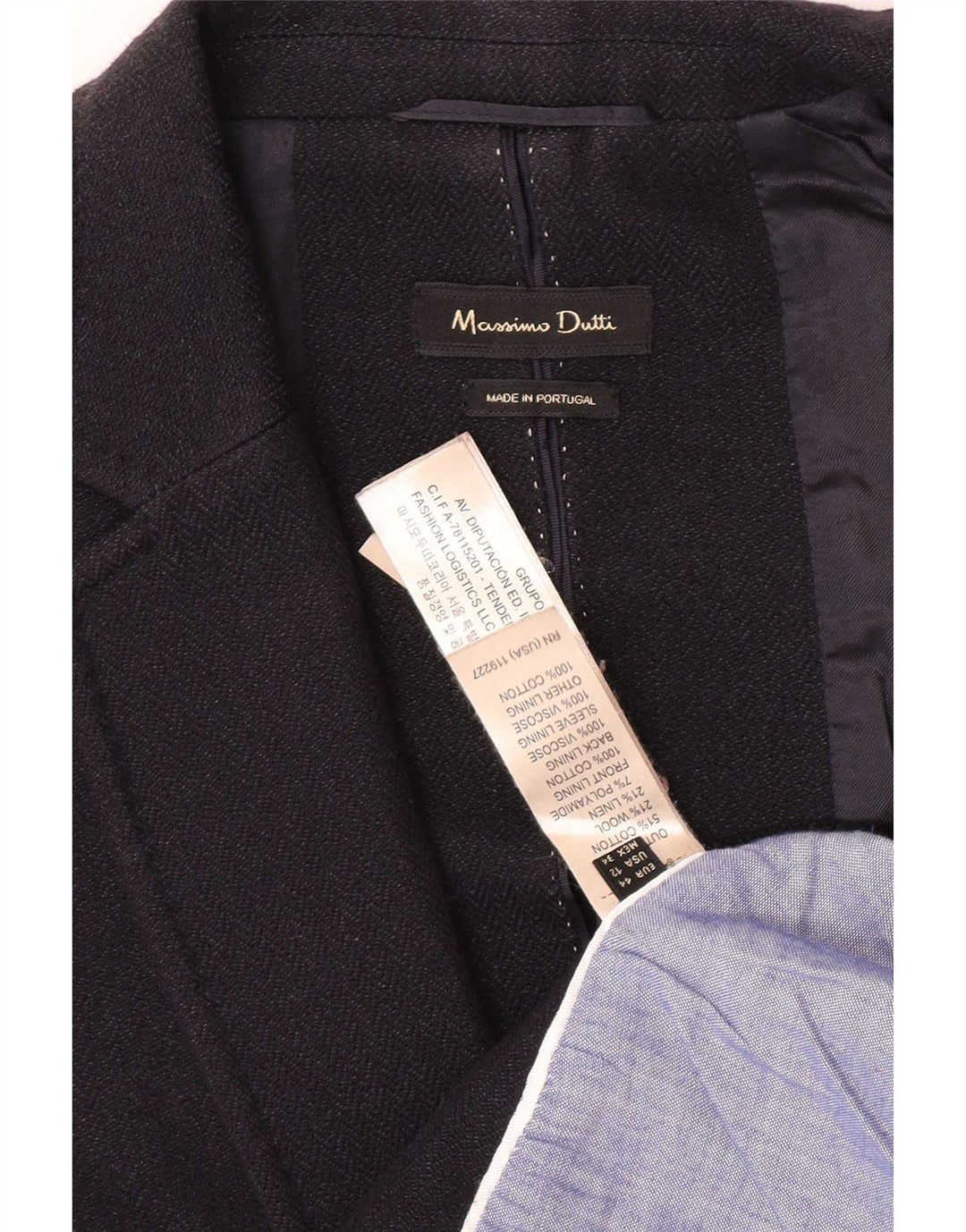 Massimo Dutti Jachetă Blazer Femei 1 Buton EU 44 XL Bumbac Negru