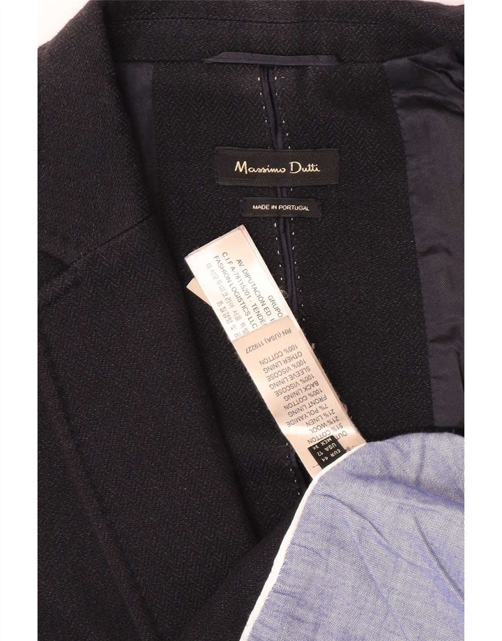 Massimo Dutti Jachetă Blazer Femei 1 Buton EU 44 XL Bumbac Negru