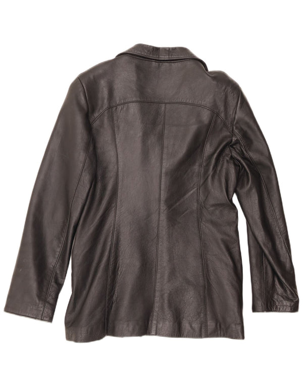 Jachetă Blazer din piele cu 3 nasturi Davin IT 44 Medium Black