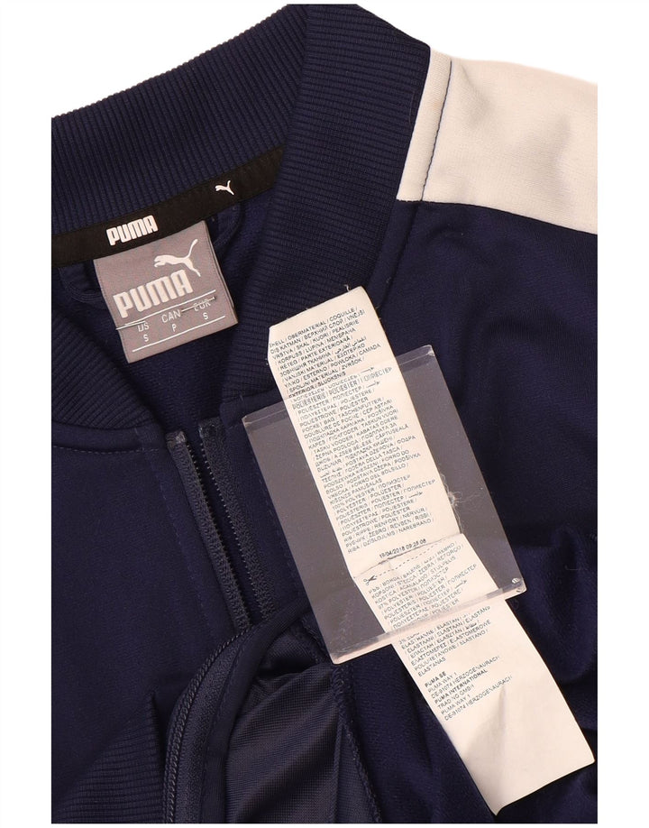 Jachetă de trening pentru bărbați Puma, din poliester color block, albastru bleumarin