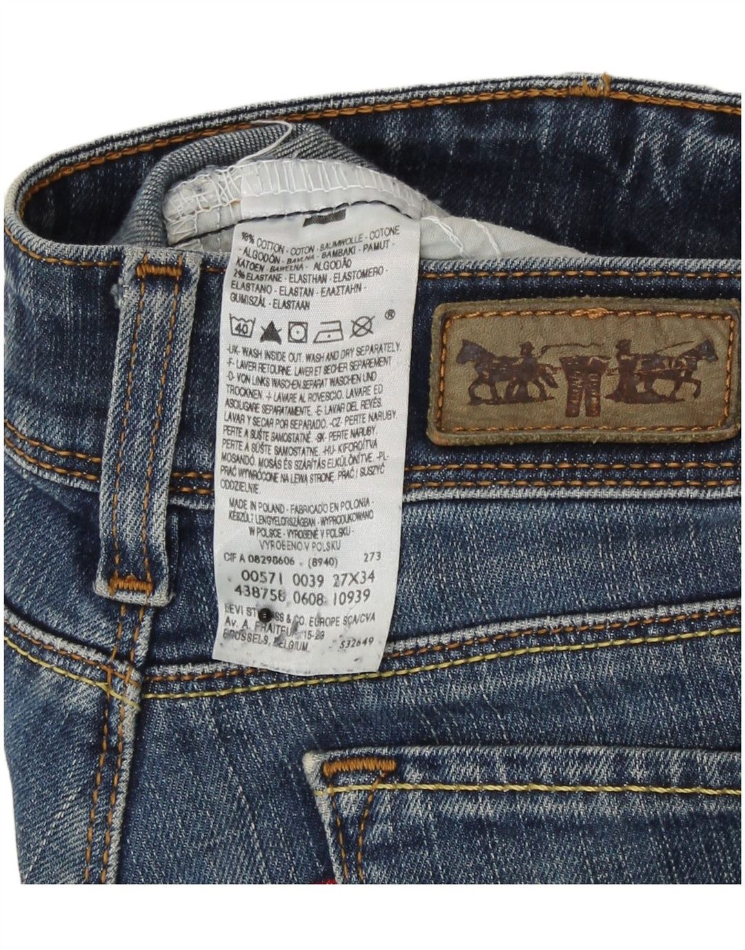 Blugi Levi's 571 Slim pentru femei W27 L31 Bumbac albastru