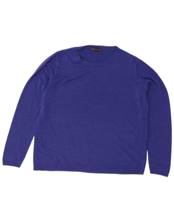 Pulover pentru damă Marks & Spencer, cu gâtul turn, UK 18 XL, albastru acrilic