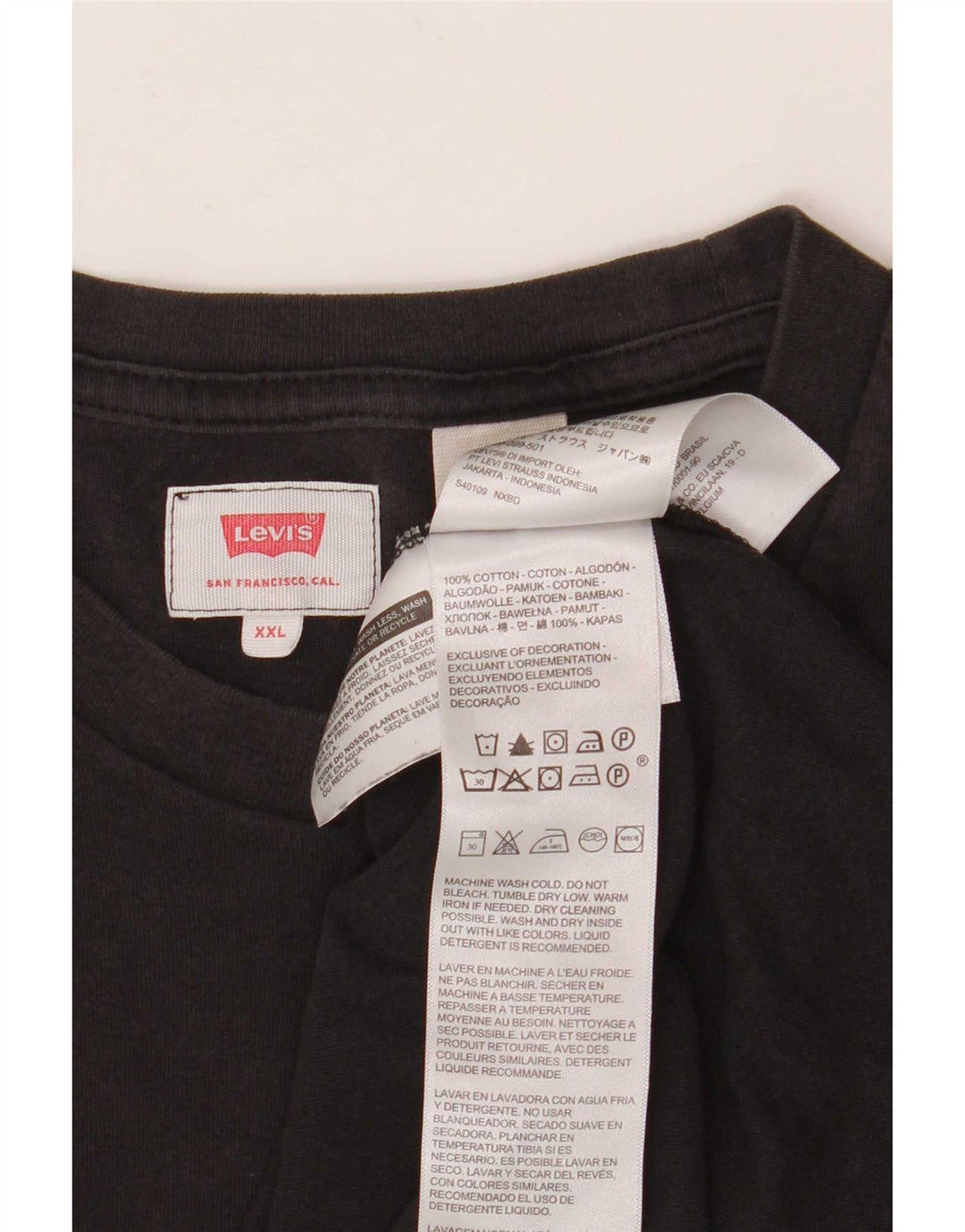 Tricou pentru bărbați Levi's Top 2XL bumbac negru