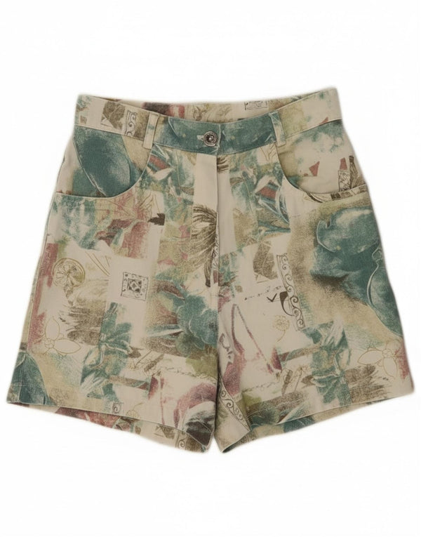 Pantaloni scurti casual vintage pentru femei UK 12 Medium W26 Multicolor Floral