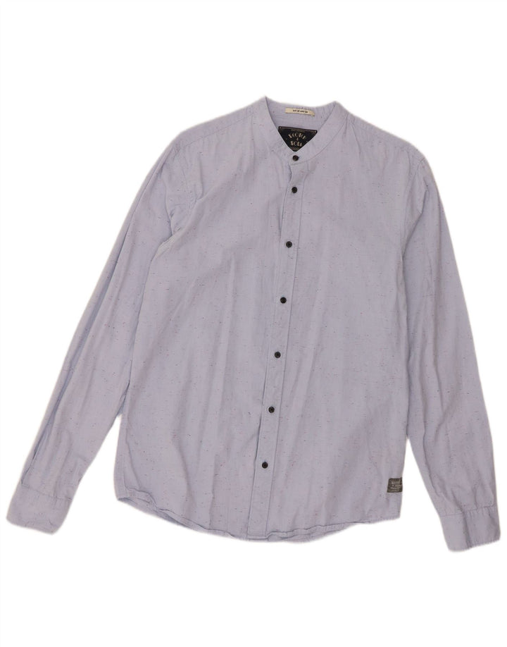 Cămașă pentru bărbați Scotch & Soda, bumbac cu pete albastru mediu