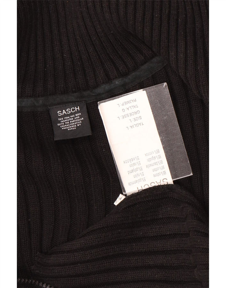 Pulover cardigan pentru femei Sasch UK 16 mare, negru, bumbac