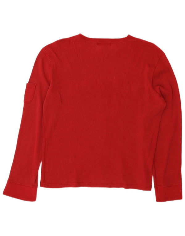 Crop Top pentru femei Ralph Lauren cu mânecă lungă UK 18 XL bumbac roșu