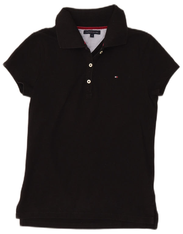 Tricou polo TOMMY HILFIGER pentru femei UK 8 mic bumbac negru