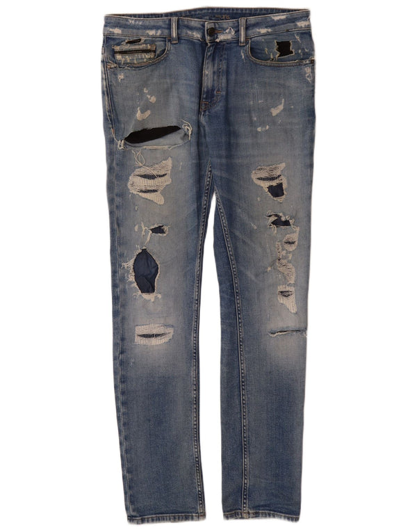 Calvin Klein Blugi Slim Distressed pentru bărbați W32 L34 Bumbac albastru