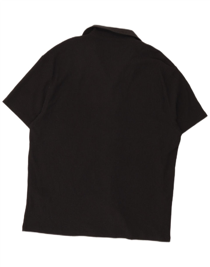 Cămașă cu mânecă scurtă pentru bărbați Reiss, 2XL, negru, poliester, modernă