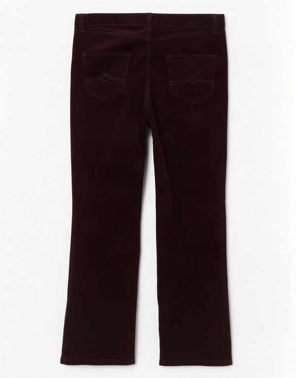 Pantaloni din velur pentru femei Marks & Spencer UK 14 Medium W34 L27 Burgundy