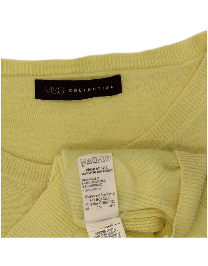 Pulover pentru femei Marks & Spencer cu decolteu triplu UK 12 Galben mediu