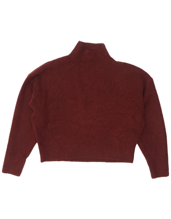 Pulover oversized cu gât țestoasă pentru femei Zara UK 14 Burgundy mediu