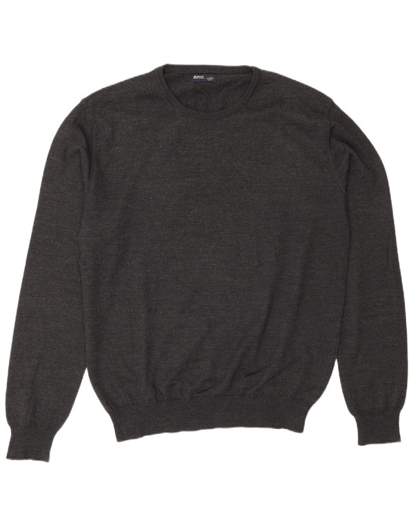 Pulover pentru bărbați Rifle cu gât roșu, 2XL, gri acrilic