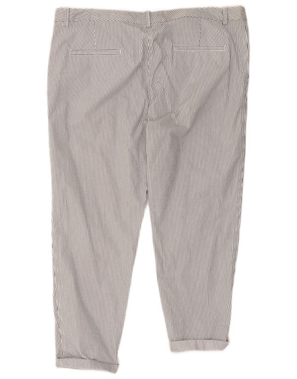 Pantaloni tăiați pentru femei Marks & Spencer UK 20 2XL W41 L26 cu dungi albe