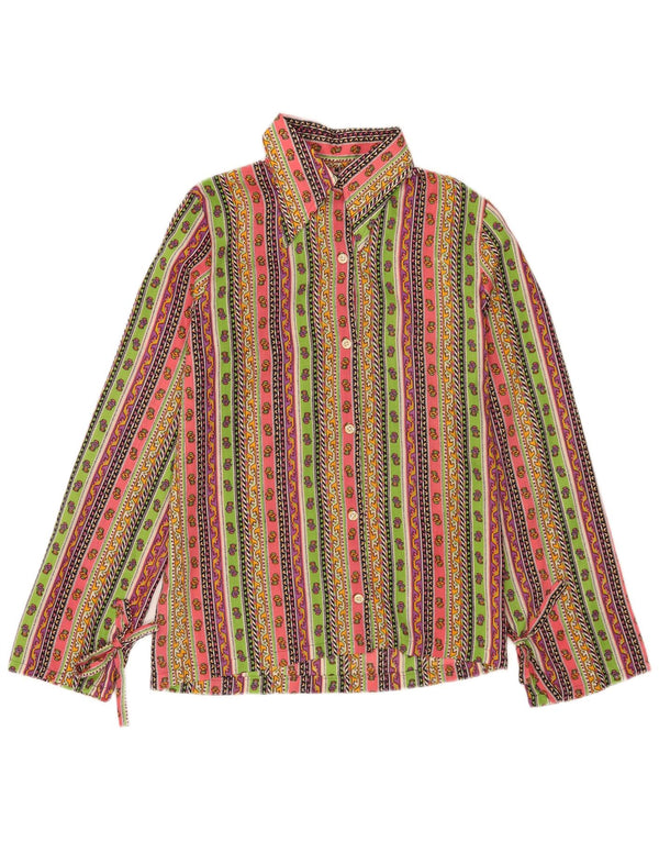 Bluză cămașă vintage pentru femei UK 12 Medium Multicolor Floral
